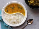 Dal Chawal (Arhar/ Toor Dal) with Pickle