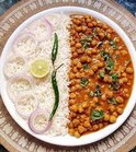 Chole Chawal with Pickle